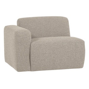 Canapea modulara bej din textil pentru 1 persoana Mojo Boucle Left Woood
