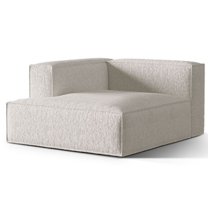 Canapea modulara bej din textil pentru 1 persoana Nuria Left Boucle Micadoni