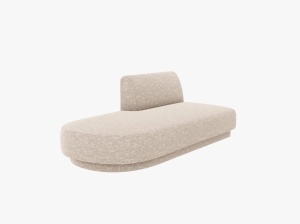 Canapea modulara bej din textil pentru 2 persoane Miley Left Chenille Micadoni