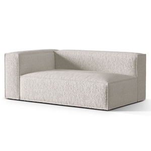 Canapea modulara bej din textil pentru 3 persoane Nuria Left Boucle Micadoni