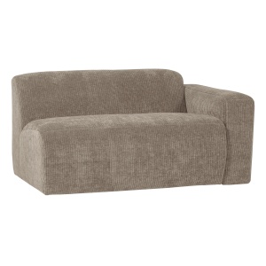 Canapea modulara bej inchis din textil pentru 1.5 persoane Mojo Rib Right Woood