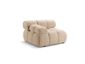 Canapea modulara bej nisipiu din textil pentru 1 persoana Bellis Boucle Left Micadoni