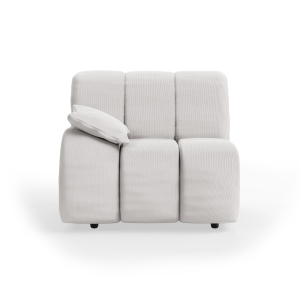 Canapea modulara crem din textil 98 cm Wave Rib Left Low Arm HKliving