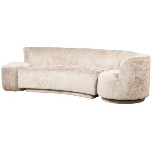 Canapea modulara crem din textil pentru 3 persoane Combi Woood
