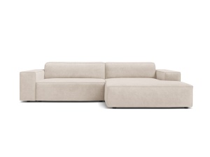 Canapea modulara cu colt bej din textil pentru 3 persoane Jodie Liberty Right Micadoni