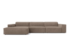 Canapea modulara cu colt maro cappuccino din textil pentru 4 persoane Jodie Liberty Left Micadoni