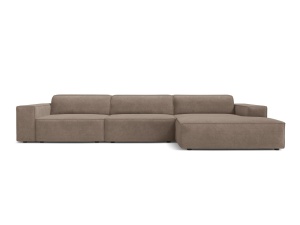 Canapea modulara cu colt maro cappuccino din textil pentru 4 persoane Jodie Liberty Right Micadoni