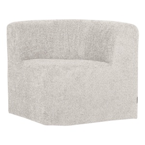 Canapea modulara ecru din textil 80 cm Mojo Woolly Corner Woood