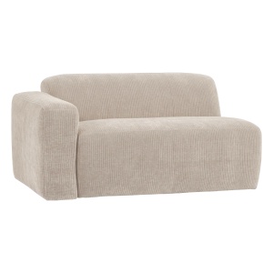 Canapea modulara ecru din textil pentru 1.5 persoane Mojo Rib Left Woood