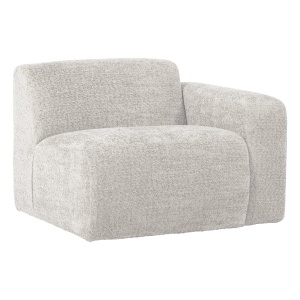 Canapea modulara ecru din textil pentru 1 persoana Mojo 105 Wooly Right Woood