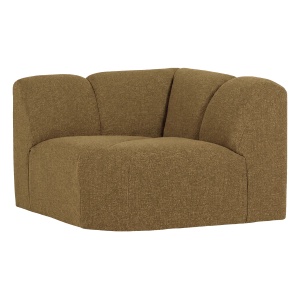 Canapea modulara galbena/maro din textil 105 cm Mojo Boucle Corner Woood