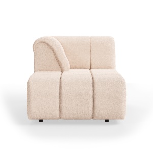 Canapea modulara grej din textil 98 cm Wave Boucle Element Left Divan HKliving