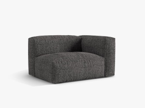 Canapea modulara gri antracit din textil pentru 1 persoana Martina Boucle Right Micadoni