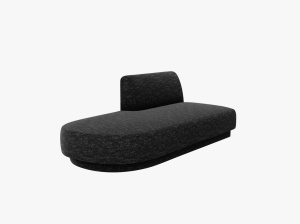Canapea modulara gri antracit din textil pentru 2 persoane Miley Eden Left Chenille Micadoni