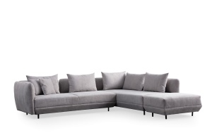 Canapea modulara gri deschis din textil 310 cm Floransa The Home Collection