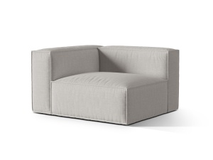 Canapea modulara gri deschis din textil pentru 1 persoana Nuria Left Lib Micadoni