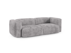 Canapea modulara gri deschis din textil pentru 3 persoane Martina XL Corduroy Micadoni