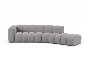 Canapea modulara gri deschis din textil pentru 5 persoane Lupine Chenille Left Micadoni