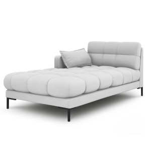 Canapea modulara gri deschis/neagra din textil pentru 2 persoane Mamaia Left Micadoni