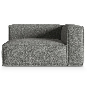 Canapea modulara gri grafit din textil pentru 2 persoane Nuria Right Boucle Micadoni