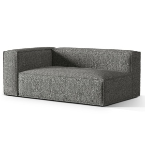 Canapea modulara gri grafit din textil pentru 3 persoane Nuria Left Boucle Micadoni