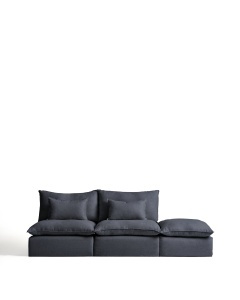 Canapea modulara gri inchis din textil pentru 3 persoane Anarela 310 Left Kave Home