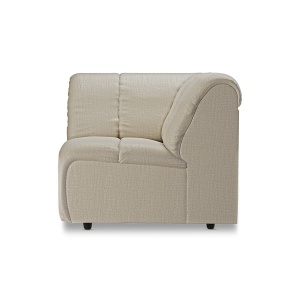 Canapea modulara ivorie din textil 98 cm Wave Pure Right HKliving