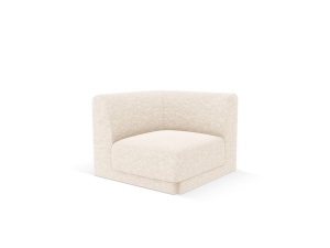 Canapea modulara ivorie din textil pentru 1 persoana Miley Chenille Corner Micadoni