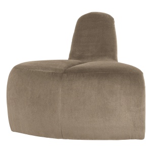 Canapea modulara kaki din catifea 73 cm Mojo Corner Woood