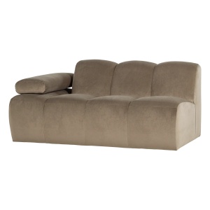 Canapea modulara kaki din catifea pentru 1.5 persoane Mojo Left Woood