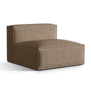 Canapea modulara maro cappuccino din textil pentru 1 persoana Nuria Boucle Micadoni