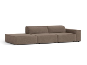 Canapea modulara maro cappuccino din textil pentru 3 persoane Jodie Right Micadoni