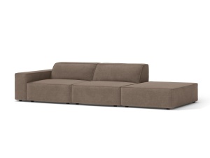 Canapea modulara maro cappuccino din textil pentru 3 persoane Jodie Left Micadoni