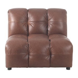 Canapea modulara maro ciocolata din piele 102 cm Hackman Dutchbone
