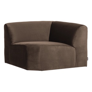 Canapea modulara maro din catifea 105 cm Mojo Corner Woood