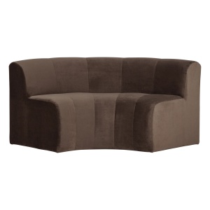 Canapea modulara maro din catifea 152 cm Mojo Round Woood