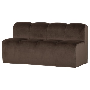 Canapea modulara maro din catifea 164 cm Mojo Bench Woood