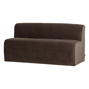 Canapea modulara maro din catifea 164 cm Mojo Bench Woood