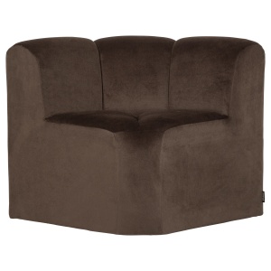 Canapea modulara maro din catifea 83 cm Mojo Corner Woood