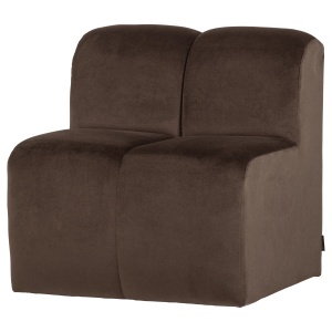 Canapea modulara maro din catifea 84 cm Mojo Center Woood