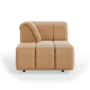 Canapea modulara maro din textil 98 cm Wave Rib Left Divan HKliving