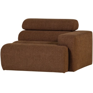 Canapea modulara maro mocha din textil 113 cm Novi Boucle Right Woood