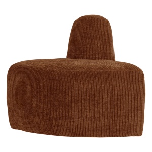 Canapea modulara maro ruginiu din textil 76 cm Mojo Rib Corner Woood