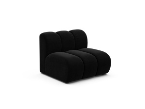 Canapea modulara neagra din catifea pentru 1 persoana Lupine Venus Middle Micadoni