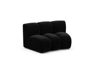 Canapea modulara neagra din catifea pentru 1 persoana Lupine Venus Circular Micadoni