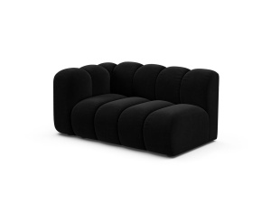 Canapea modulara neagra din catifea pentru 2 persoane Lupine Venus Left Micadoni