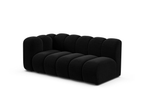 Canapea modulara neagra din catifea pentru 3 persoane Lupine Venus Left Micadoni