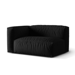 Canapea modulara neagra din textil pentru 1 persoana Martina L Left Micadoni