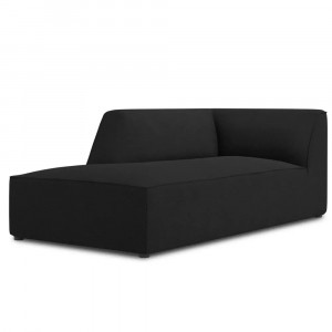 Canapea modulara neagra din textil pentru 2 persoane Ruby Left Micadoni