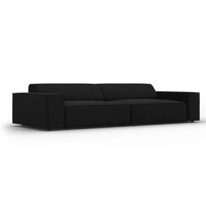 Canapea modulara neagra din textil pentru 3 persoane Jodie Megan Micadoni